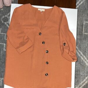 Entro Rust Button-Up Blouse